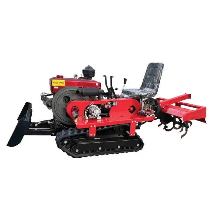 Ride on Tracked Rotovator Mini Rotary Tiller Cultivator