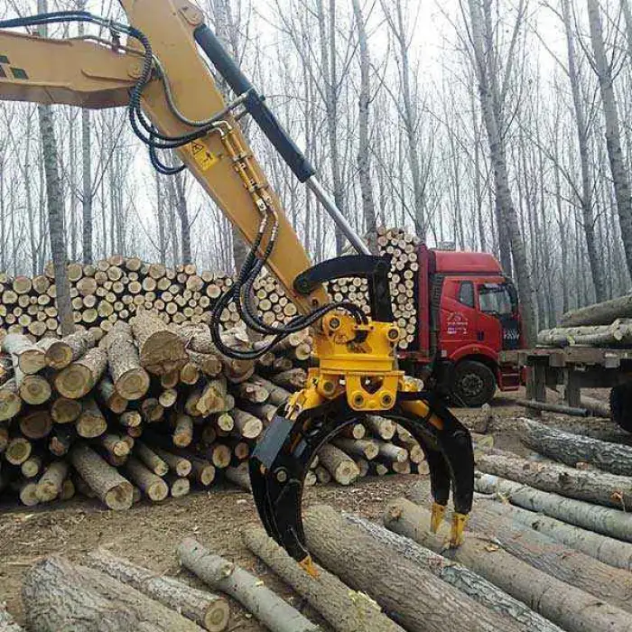 Excavator Hydraulic Rotating Wood Grapple