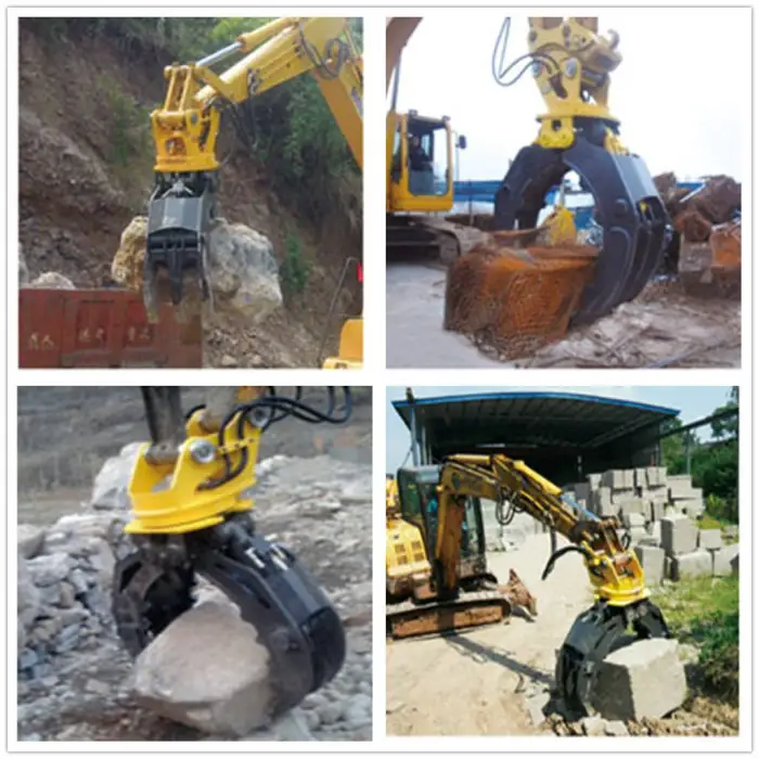 Excavator Hydraulic Rotating Wood Grapple