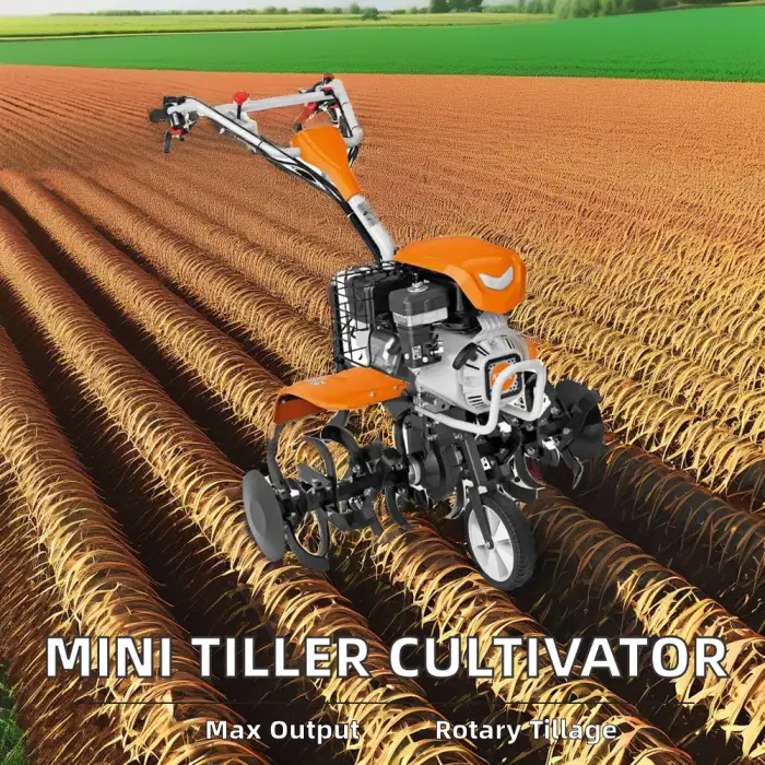 Mini Walking Tiller Power Cultivator Garden Micro Crawler Machine Agricultural Farming Ridger Rotavator Engine Gear Motor