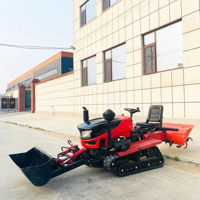 Rototiller 35 hp Driveshaft Walk Behind Mini Crawler Tractor Rototiller Farmland Tilling Rototiller with Plough