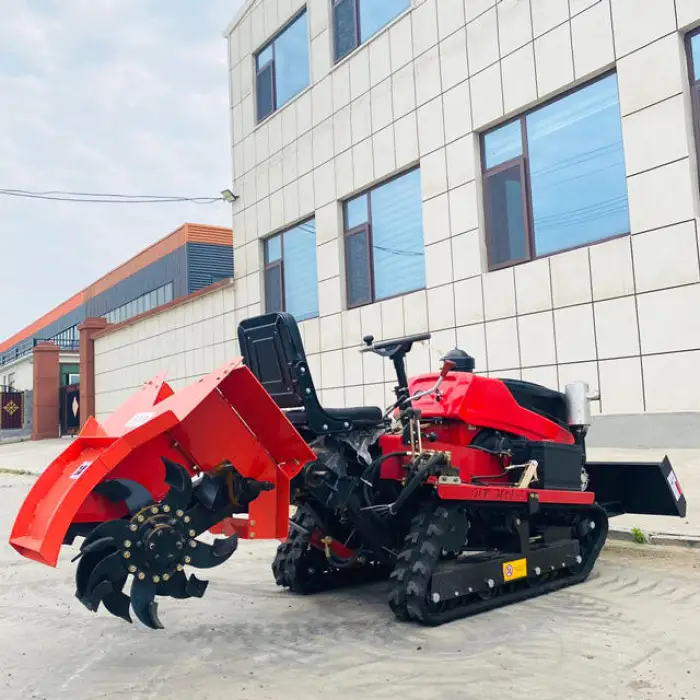 Rototiller 35 hp Driveshaft Walk Behind Mini Crawler Tractor Rototiller Farmland Tilling Rototiller with Plough