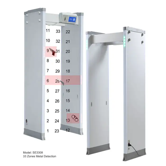 Safeagle 33 Scanning Zone IP65 Security Scanner Door Frame Full Body Walk Through Metal Detector Price