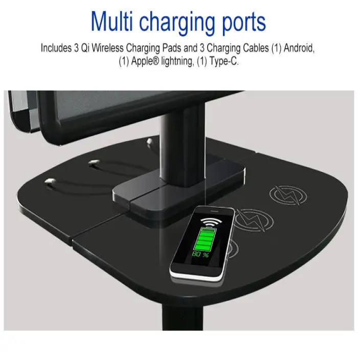 Airport Floor Standing Charging Advertising Station Cell Phone Quick Charging Kiosk With Poster Frame