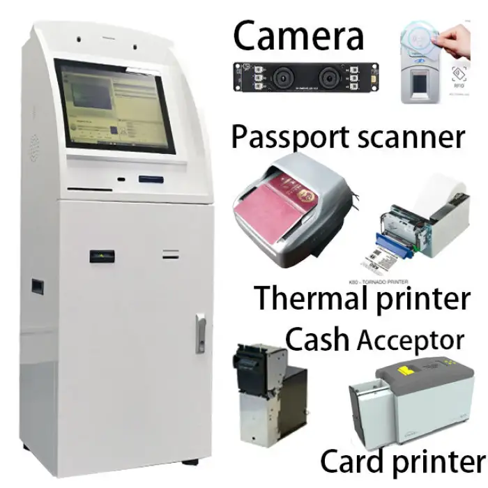 Netoptouch Custom Made Airport Kiosk with Passport Scanner for Hotel, Bank