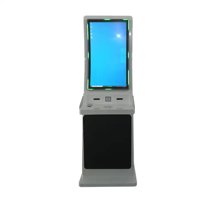 Source Factory Hot Selling 27 Inch Curved Self-service Payment Terminal Station Airport Self Service Ticket Dispenser Kiosks