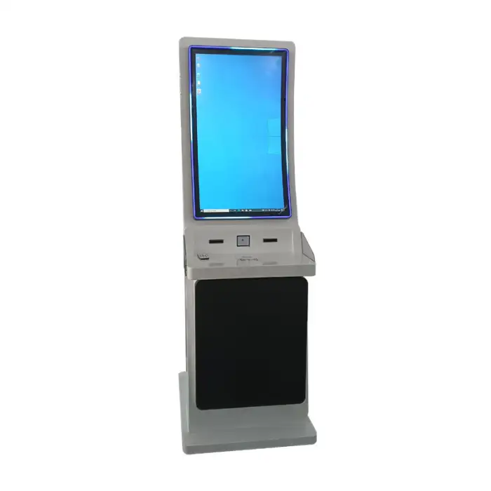 Source Factory Hot Selling 27 Inch Curved Self-service Payment Terminal Station Airport Self Service Ticket Dispenser Kiosks