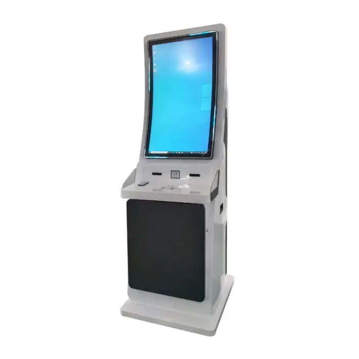 Source Factory Hot Selling 27 Inch Curved Self-service Payment Terminal Station Airport Self Service Ticket Dispenser Kiosks