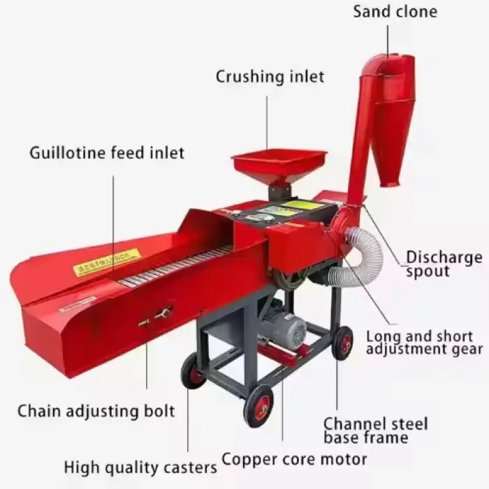 Agricultural and Fodder Livestock Poultry Animal Feed Cattle Cow Goat Sheep Food Chaff Cutter Machine