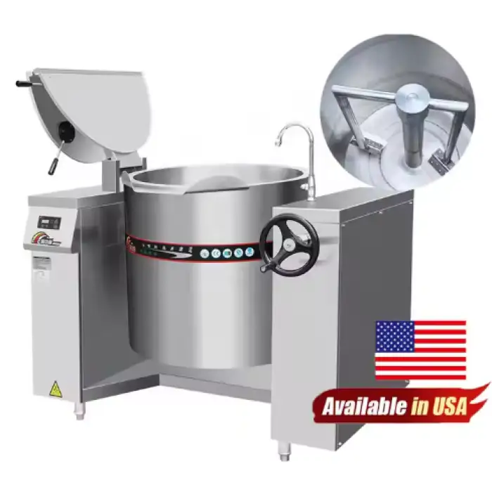 Industrial Jam Boiler Sugar Syrup Soya Milk Cooking Machine Sweets Porridge Paste Curry Cooker Candy Heated Mixer Mixing Kettle