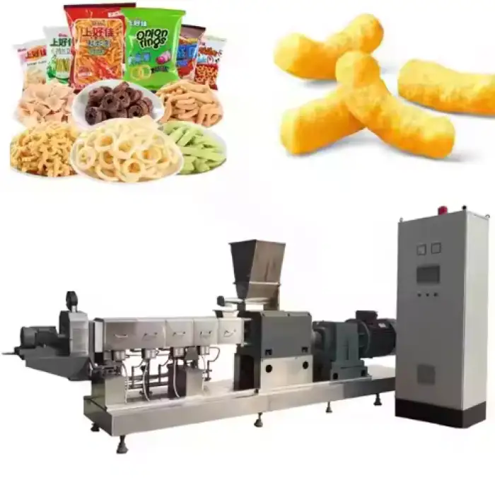 Puffed Corn Snaks Food Making Twin Screw Extruder 1500 Kg/h Food Snacks Machine