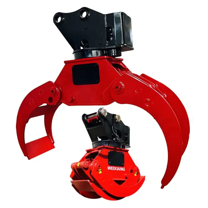 Weixiang Excavator Wood Cutting Grapple Hydraulic Rotating Grapple Log Grapple