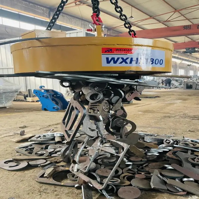 Yantai Weixiang Excavator Lifting Magnet Excavator Hydraulic Magnet Lift