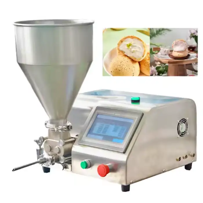 Automatic Mini Maize Puff Injection Snack Machine Bread Jam Cup Cake Cream Filling Machine