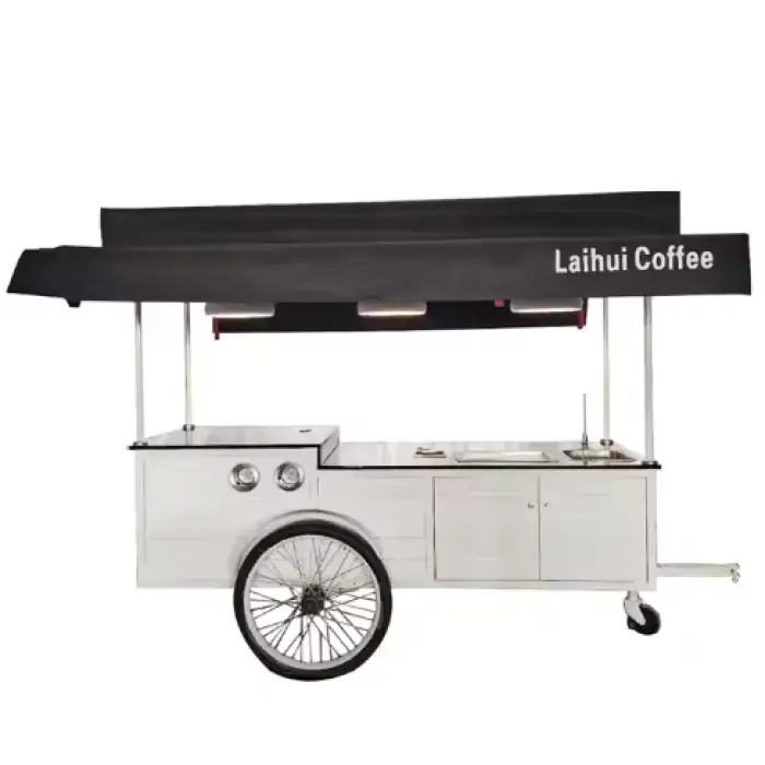 Custom Mobile Juice Pancake Waffle Breakfast Mobile Snack Food Vending Cart Bicycle