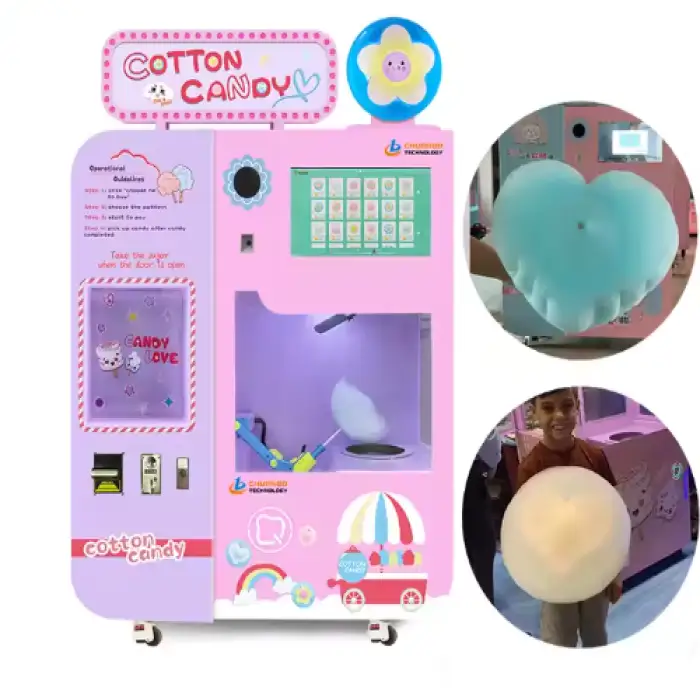 Chuanbo Technology Cotton Candy Floss Machine Factory Automatic Cotton Vending Machine Cotton Candy Machine for Small Businesses