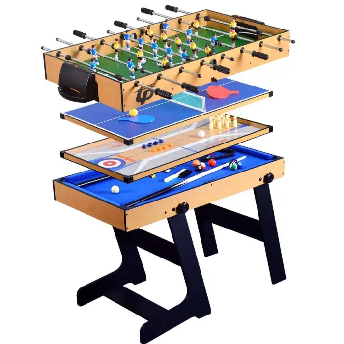 New 48'' 5 In1multi Game Table for Billiard//shuffleboard/ping-pong/bowling/footbal Playing