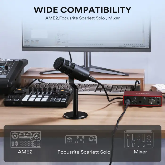 MAONO BM800 Pro Microphone Mixer Audio Dj Condenser Sound Card Live Broadcast MIC Stand USB Wireless Recording Professional Game