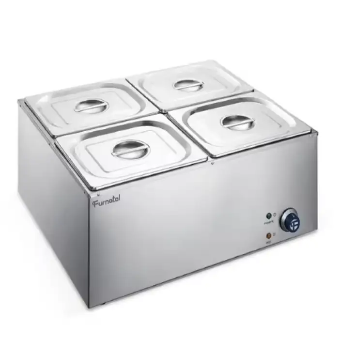 Food Warmers 4-Pan Stainless Steel Electric Hot Food Bain Marie Food Warmer Counter Top