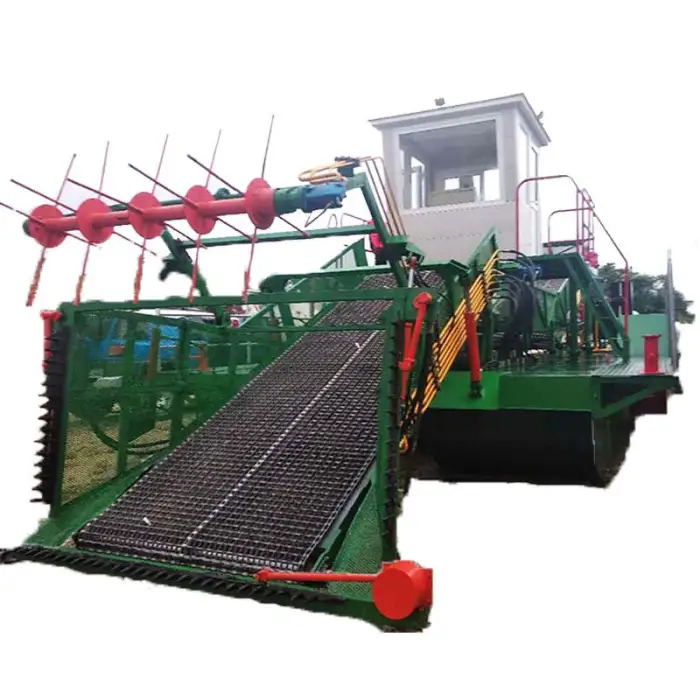 Self-propelled Buoyant Aquatic Vegetation Cutting Harvester Machine