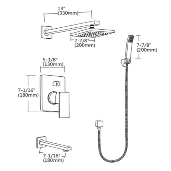 UPC Brass Material Shower Faucet With Hand Shower