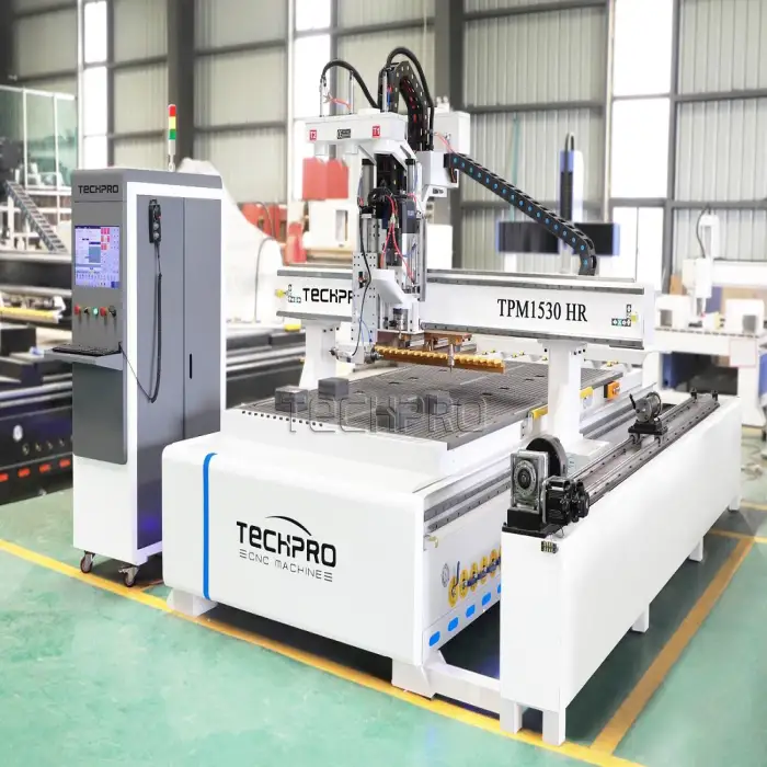 Axis CNC Router ATC Wood Carving Machine with Horizontal Spindle