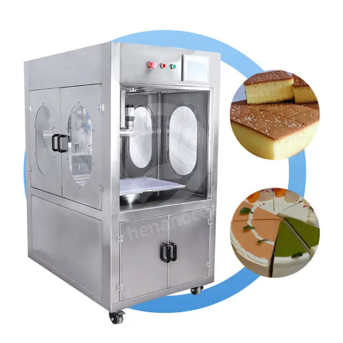 Full Automatic High Speed Double Round Cake Pizza Pie Cheese Ultrasonic Cutting Machine