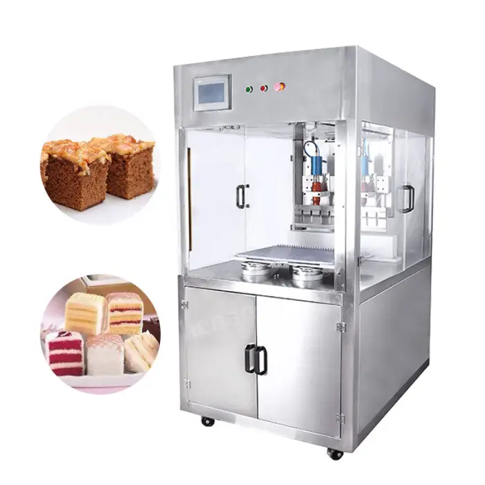 Full Automatic High Speed Double Round Cake Pizza Pie Cheese Ultrasonic Cutting Machine