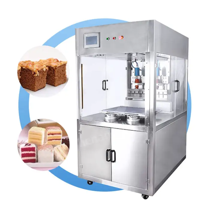 Full Automatic High Speed Double Round Cake Pizza Pie Cheese Ultrasonic Cutting Machine