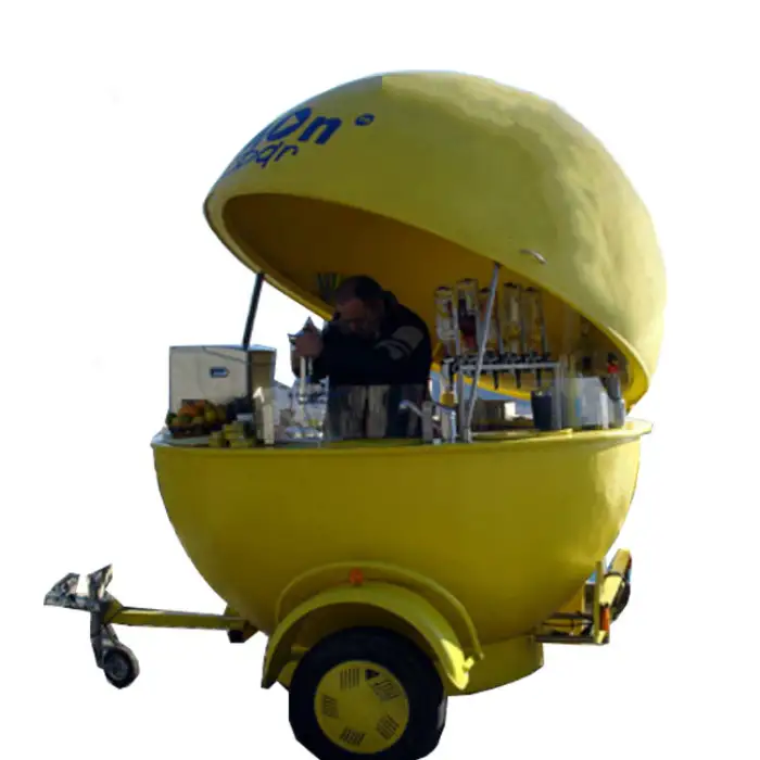 Fiberglass Fruit Vending Cart Mobile Outdoor Food Trailer Juice Kiosk Summerhouses for Summer Food Services