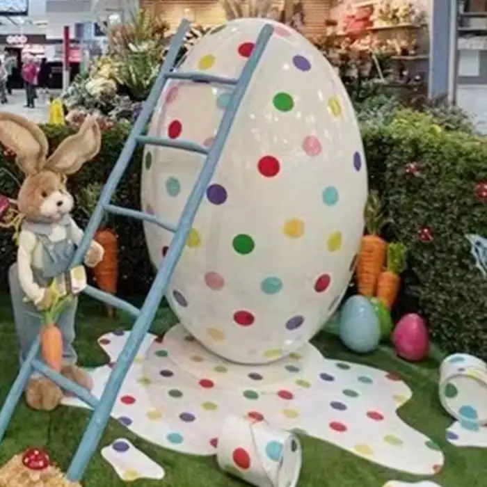 Giant Fiberglass Easter Egg Holiday Atmosphere Environment Easter Decoration