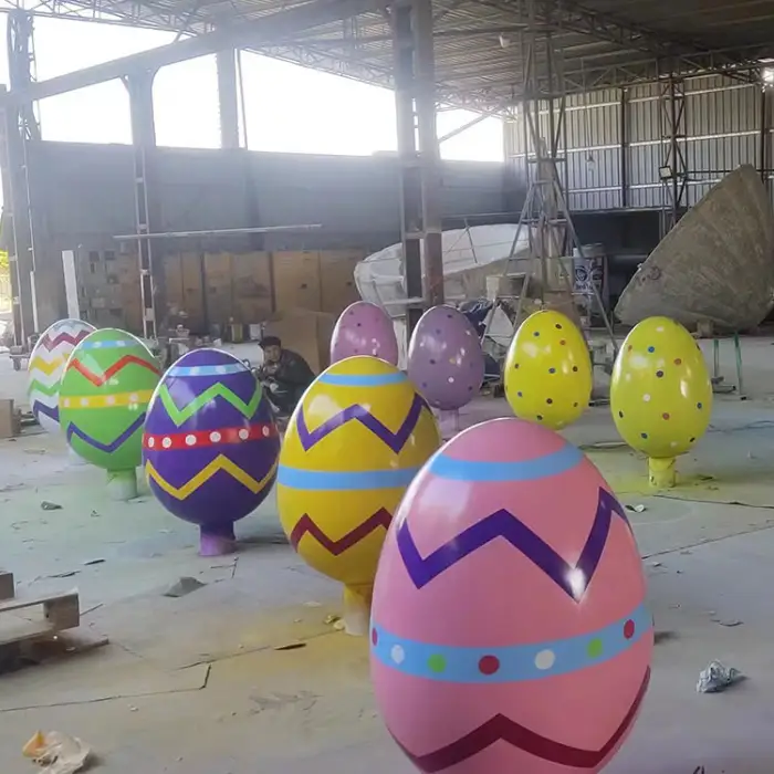 Giant Fiberglass Easter Egg Holiday Atmosphere Environment Easter Decoration