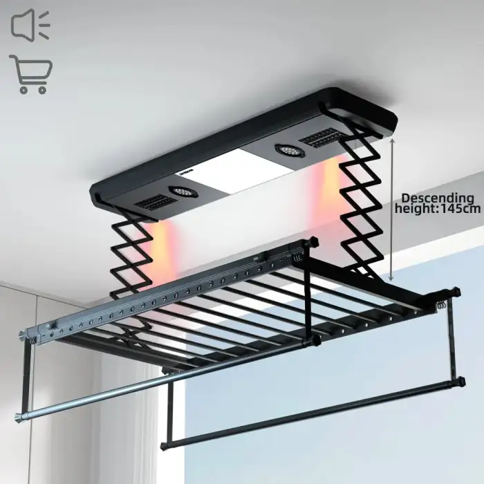 Electric Clothes Rack Balcony Telescopic Clothes Rack Drying Sterilization Voice Remote Control Intelligent Clothes Rack