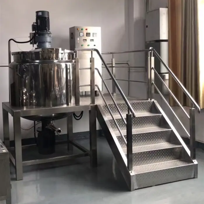 1T Stainless Steel 316L Heating Industrial Mixer with Agitator for Shampoo Body Soap Detergent