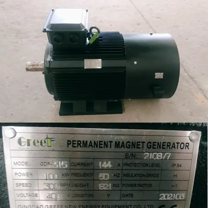 Electric Generator 20KW 300RPM 100KW Permanent Magnet Generator Motor