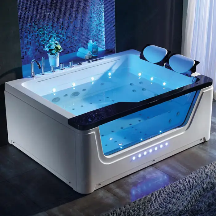 2 Person whirlpool Acrylic Massage Bathtub Hotel Luxury Bath Freestanding Hydromassage