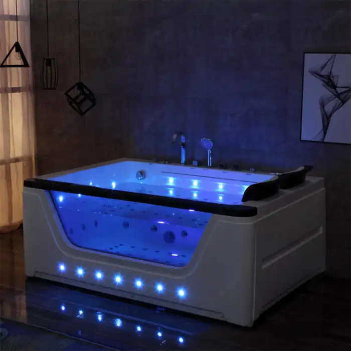 2 Person whirlpool Acrylic Massage Bathtub Hotel Luxury Bath Freestanding Hydromassage