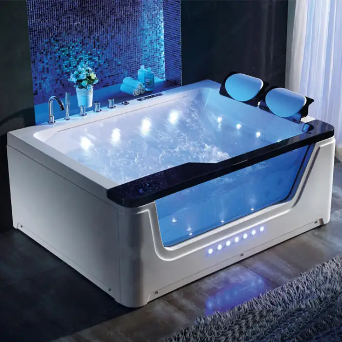 2 Person whirlpool Acrylic Massage Bathtub Hotel Luxury Bath Freestanding Hydromassage