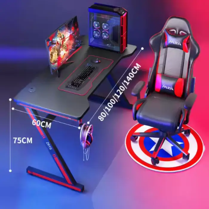 Modern Adjustable Metal l Shaped RGB Sit Stand up PC Computer Workstation Gaming Table Computer Desks