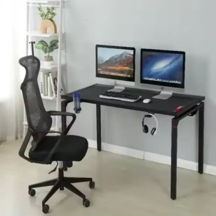 Ada Ergonomic RGB LED Light Computer Laptop Office Work Gaming Desk With Cable Management System