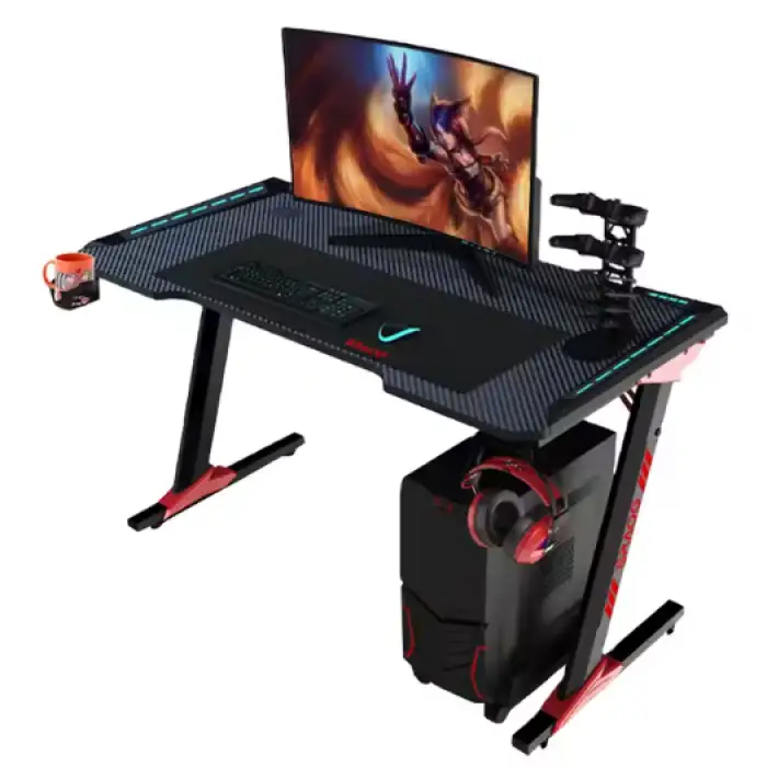 Non-toxic Safe LED Gaming Table PC Computer Gaming Desk Laptop Table 120cm