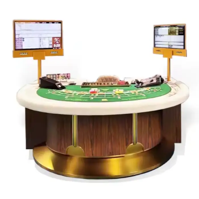 Custom High Quality Gaming Baccarat Poker Table Luxury Baccarat Poker Table With Metal Table Leg