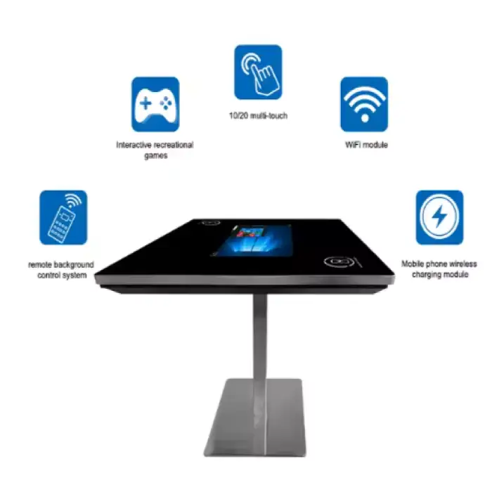 Touch Screen Gaming Table Wireless Charged 21.5 Inch LCD Screen Coffee Shop Touch Table