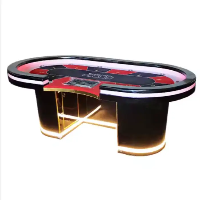 96 Inches High Quality Customization Texas Hold'em Poker Table Gaming Table With LED Light for Casino