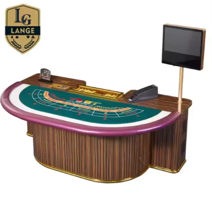 Marble Baccarat Table Sit Down Palms Casino Gaming Crystal Poker Table for Sale