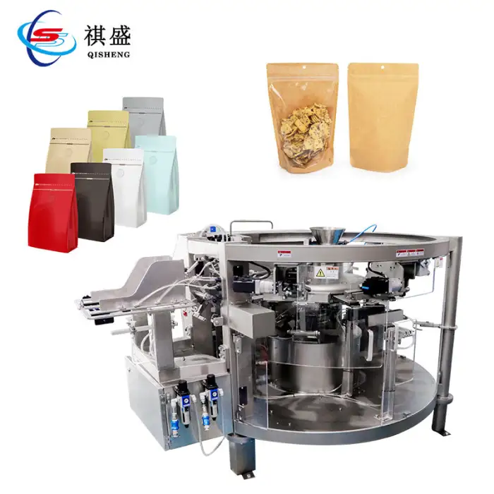 Auto Weighing & Sealing System Circular Pre-made Bag Packaging Machine Bag Feeding Packaging Machine