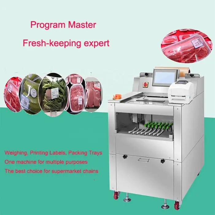 Factory Plastic Cling Film Wrapping Sealing Supermarket Food Fruit Vegetable Cling Film Stretch Film Food Tray Packaging Machine