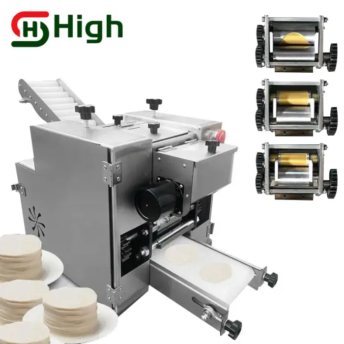 Automatic Wonton Spring Roll Skin Maker Crepe Tortilla Chapati Roti Machine Dumpling Wrapper Making Machine