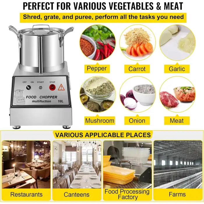 Mini Commercial Vegetable Chopper Onion Garlic Carrot Cabbage Automatic 250W Multifunctional Electric Chopper