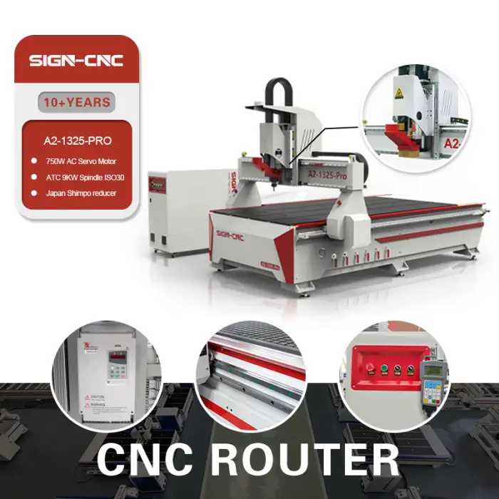 SIGN CNC Semi-Automatic Tool Change Machine With 9kw Spindle Servo Motor